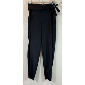 FIVE Dance Wear Nylon Attached Tie Waist Black Jogger Pants Women's Small